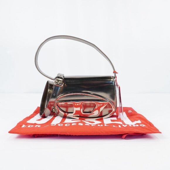 Diesel 1DR Iconic Top Handle Shoulder Bag In Bronze Mirrored Leather - NWD - Picture 2 of 12